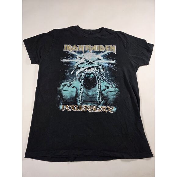 Iron Maiden Powerslave Eddie Mummy T Shirt Band Concert Black Read Description - Picture 1 of 3